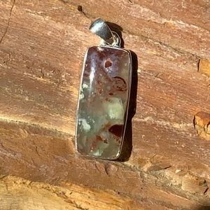 NATURAL AQUA CHRYSOPRASE 925 STERLING SILVER PENDANT